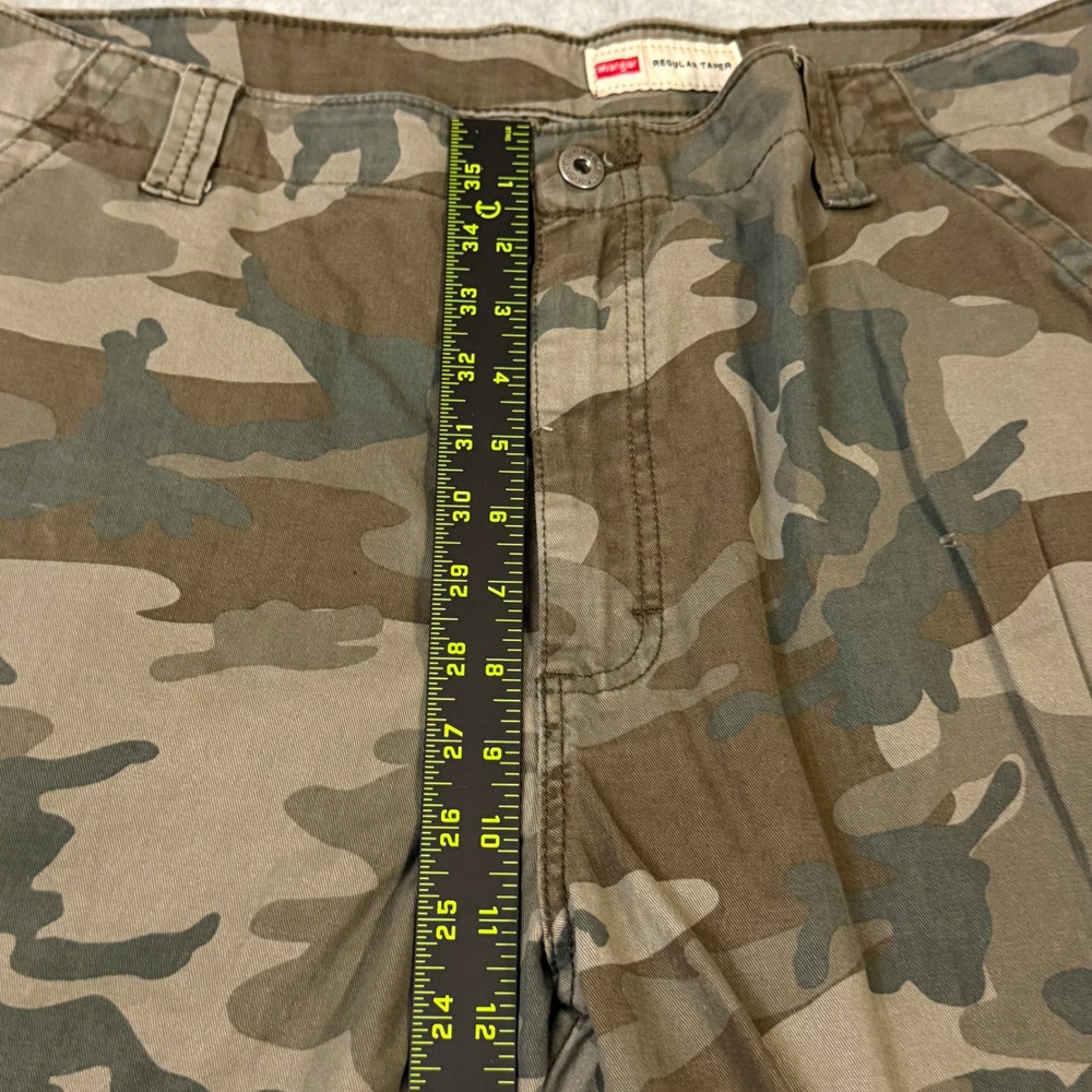 Wrangler Mens Regular Taper Camo Cargo Pants Grn/Brown Woodland Camouflage 38x31 - Picture 8 of 15